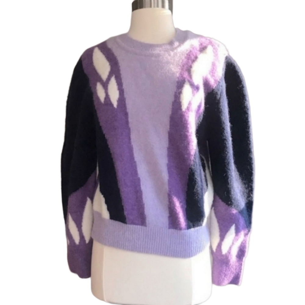 & Other Stories Embellished Colour Wave Wool Blend Sweater